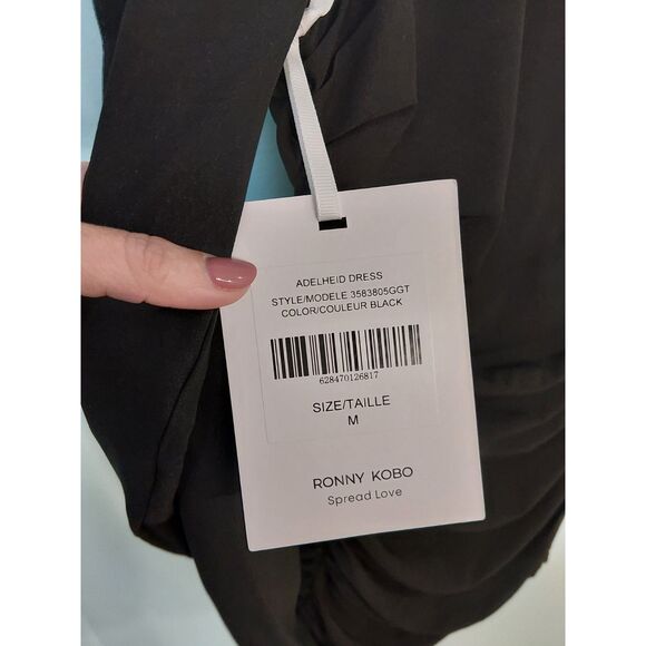 Ronny Kobo Adelheid 180$ Lightweight BODYCON Longsleeve Dress Rochet Bodice SILK - Picture 9 of 16